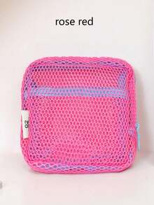 1pc Mini Macaron Color Fresh Fashion High-Quality Mesh Storage Bag (Hanging Rope Needs To Be Purchased Separately, Random Color), Sanitary Napkin Bag, Cosmetic Bag, Storage Bag, Women Makeup Bag, Girls Tampon Storage Bag