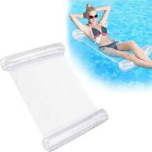 1pc Pool Float Glitter Water Hammock Pool Loungers Inflatable Swimming Pool Hammock Multi-Purpose Water Floaties For Adults Lake Pool Summer Accessories Party - Multicolor - View 1