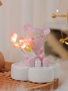 1 pieza Estatua de resina Decoración de luz nocturna con tulipanes, adorno abstracto creativo y personalizado de estilo minimalista moderno para decoración del hogar, ideal como regalo de cumpleaños para el hogar y el ocio - Blanco - Ver 7