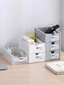 1 Peça Organizador de Mesa Grande Empilhável, Para Suprimentos de Escritório, Cosméticos, Papelaria, Adequado para Quarto, Escritório e Armazenamento em Dormitório, Decoração Doméstica Economizadora de Espaço