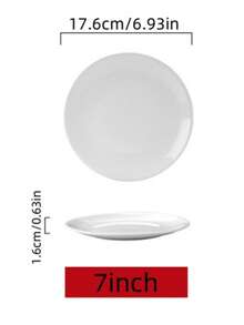 1 件防刮浅白色陶瓷盘子，适用于微波炉、烤箱和洗碗机，家用餐盘、牛排盘、西式餐具平盘 - 白色 - 查看 8
