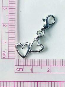 1pc Metal Heart Shaped Spring Zipper Pull, Stainless Steel Key Chain, Cute Bag Charm, Couple Keychain, Bag Accessory, Versatile Seasonal Gift, Y2K