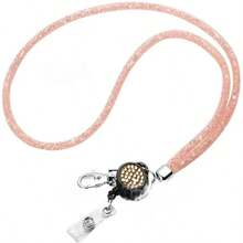 1pc Rhinestone Mesh Lanyard, Suitable For ID Card Badge Holder With Retractable Clip On Halter,School Supplies,Back To School - Multicolor - View 13