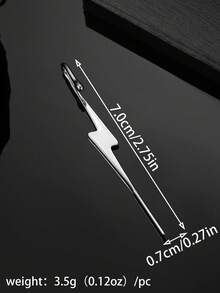 1pc Stainless Steel Cross & Snake/Dragon Single Ear Cuff, Unique Design For Men - Lightning - View 3