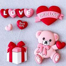 3pcs/6pcs Heart/Bear Silicone Mold For Fondant, DIY Wedding Cupcake Cake Silicone Mold, Chocolate Gummy Mold, Candy Resin Mold, Cake Decorating And Baking Supplies