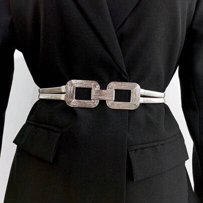 1 قطعة سلسلة خصر ذهبية معدنية مطاطية، مناسبة للفساتين والجاكيتات والملابس الكاجوال والحفلات، للصيف والمدرسة والخريف وعيد الهالوين