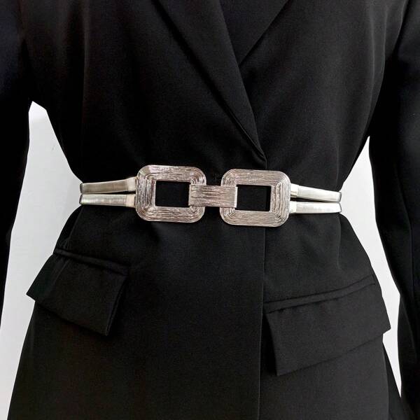 1 pièce Chaîne de taille dorée élastique, convient pour les robes, les vestes, les tenues casual et de fête, l'été, l'école