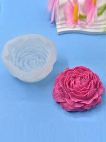 1 套 3D 牡丹花蜡烛模具 - 大号、中号、小号牡丹花蜡烛石膏和硅胶模具 - 白色 - 查看 4