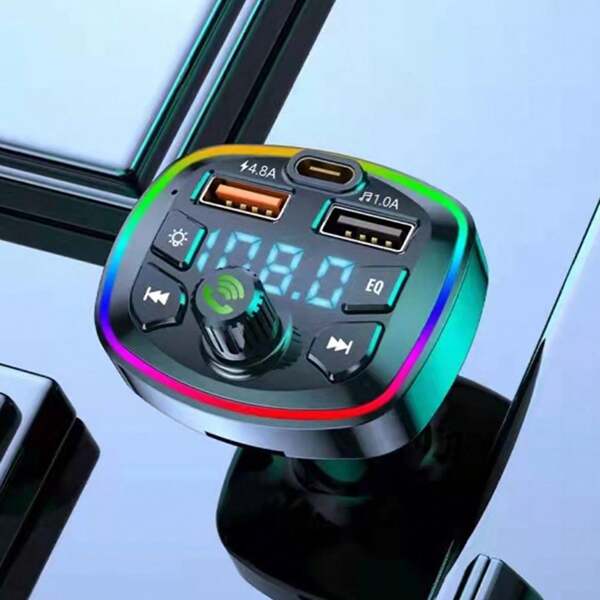 Bluetooth Car Charger MP3 FM Transmitter, Bluetooth Hands-Free, 3.1A Dual USB Ports With PD Charging