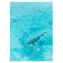 1 Pc Optional Frame Posters Wall Arts Animals Blue Watercolor Ocean Marine Organism Whale Shark Manta Rays Poster Sea Beach Surf Canvas Painting Wall Art For Room Home Decor Coastal Decor Coastal Decor Beach Decor, Wall Art With Frame