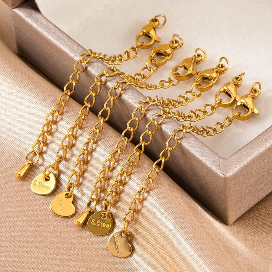 5pcs/Set Stainless Steel Engraved 7cm Lobster Clasp Jewelry Accessories Suitable For DIY Necklace, Bracelet, Jewelry Making