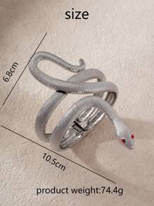 1pc Elegant Party Snake-Shaped Bracelet, Luxurious, Minimalist, Chic Design, Suitable For Party, Formal Dinner, Outdoor Outing, Couple Date, Friends Gathering, Graduation, Gift