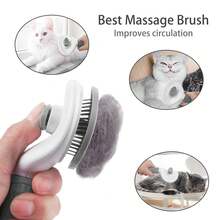 Pet Grooming Brush, Soft Bristle Deshedding Tool, Gentle Dematting Comb With Ergonomic Handle, Easy To Remove Pet Hair, Suitable For All Dog And Cat Breeds - Multicolor - View 5