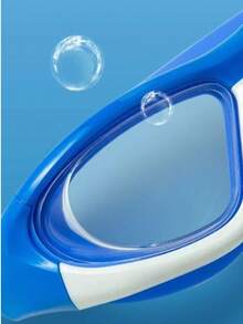 1pc New High Definition Large Frame Children Swimming Goggles, Anti-Fog Swim Goggles, Comfortable One-Piece Silicone Earplug - Multicolor - View 9