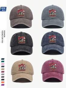 1pc Adjustable Classic Western Cowboy Logo Baseball Cap, Retro , , Suitable For Outdoor Travel, Camping, Sun Shading, Party, Hip-Hop, Dad, Trucker, Polo Ball Cap, Summer