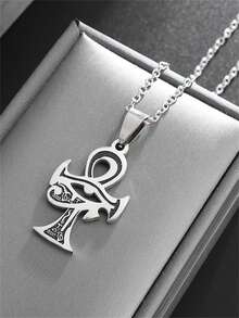 1 件全新时尚荷鲁斯之眼 Ra Ankh 十字架吊坠不锈钢项链女士时尚护身符珠宝