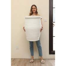 26 X 20 Tall Extra Large Storage Basket With Lid Cotton Rope Storage Baskets Woven Laundry Hamper With Cover Cloth Storage Bin For Clothes Blanket In Living Room All White - AllWhite - View 8