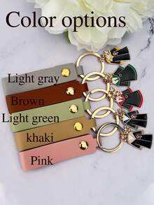 Personalized Leather Keychain Graduation Gift Class Of 2025 Keychain Her Bracelet Keyring Gift University Graduation Present Y2K - Gold - View 5