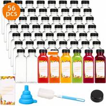Superlele 12/36/45/56pcs 12/16oz Plastic Juice Bottles With Caps, Reusable Juicing Bottles, Clear Empty Containers For Drinks, Smoothies And Other Beverages