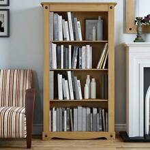 Corona Pine Bookcase 4 Book Shees Medium Mexican Solid Wood Living Room - As Pic - View 7