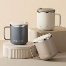 1个400毫升304不锈钢咖啡杯,带盖和把手,双层保温水杯,便携大容量双层壁饮水杯,防烫防漏,可盛装茶、牛奶、咖啡等,厨房饮水用具,适合学生和成人居家、学校、宿舍、办公室、户外露营、野餐、旅行、返校等场合使用。 - 彩色 - 查看 3