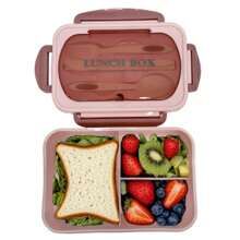 1pc 1200ml Bento Lunch Box With Cutlery Set And Leak-Proof Lid, 3 Compartment Food Containers Suitable For Adult Men And Women, For Camping, Meal Prep, School Supplies, Back To School, Kitchen, Christmas Gifts (Cutlery, Lunch Box And Storage Bag Included)