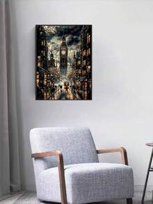 1 bức tranh kim cương DIY - Phong cảnh nhà thờ, trang trí nhà cửa bằng máy khoan đầy đủ, 11,8*15,7in/ 30*40cm - Nhiều màu - Xem 3