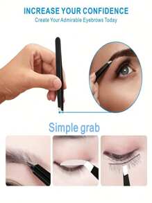 Tweezers Set - 4 Pcs Precision Tweezers Set For Eyebrows,Professional Stainless Steel Tweezers For Eyebrows - Great Precision For Facial Hair, Splinter And Ingrown Hair Removal (Black)12 Black Eyebrow Trimmers