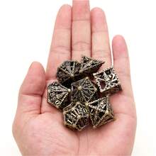 7pcs Skull Shaped Metal Dice Set - Lightweight And Durable Multi-Faceted Design, Suitable For RPG, Board Games And Card Games, Complex Copper Details - Multicolor - View 9