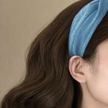 复古香港风格女士发带，2024 新款皮革十字架厚顶结头带，发髻夹，发带，发箍头带，头饰