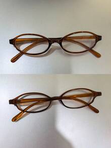 4 Stücke farbige kleine ovale Brillen ohne Sehstärke, modischer Dekorationsschmuck, geeignet zum Betrachten von Computern und Handy, Outdoor Make-up Dekoration, Brillen in verschiedenen Farben erhältlich (schwarze Brille, braune Brille, grüne Brille, rote Brille)