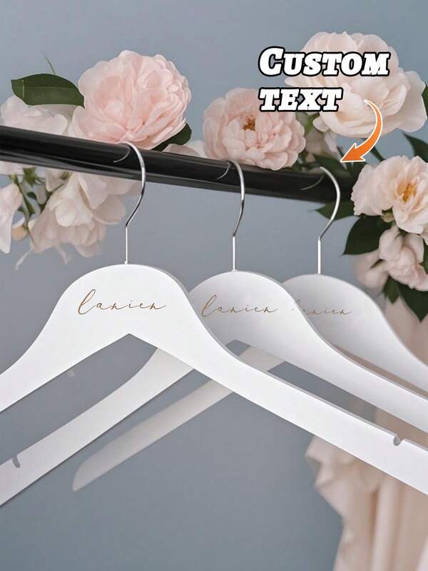 Bridesmaid Hangers, White Hangers, Bridesmaid Gifts, Wedding Hangers, Bridal Party Hangers, Custom Engraved Hangers Bridal Party Hangers Bridesmaid Hanger Personalized Wedding Hanger Wood Bridal Dress Custom Wedding Bridal Hanger