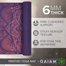 Esterilla de yoga  Tapete de yoga – Premium de 6 mm con impresión gruesa antideslizante para ejercicio y fitness para tipo de yoga, pilates y entrenamientos en el suelo (68 pulgadas de largo x 24 pulgadas de ancho x 6 mm de grosor) - Mandala medianoche - Ver 3