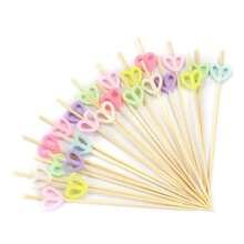 100pcs Heart-Shaped Toothpicks For Cakes, Fruits, Hams, Various Party Supplies, No Electricity Required, Suitable For Weddings, Wedding Parties, Birthdays, Anniversaries, Christmas, Halloween, Thanksgiving, Valentine's Day