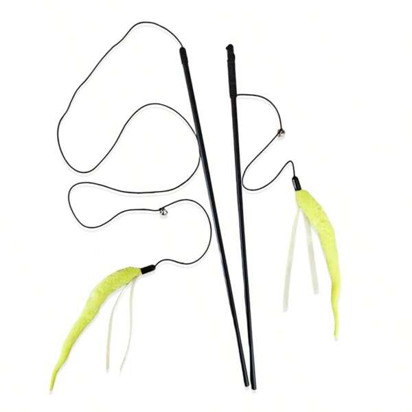 1pc Cat Teaser Wand With Bells And Ribbons, Attract Cat's Attention, Suitable For Indoor Cats