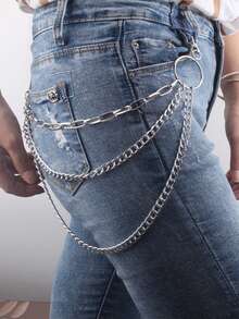 New Arrival Hot Selling Unique U-Shape Versatile Body Chain, Minimalist Multi-Layer Chain Belt - Silver - View 3