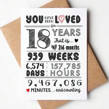 1 pieza Kit de celebración del 18º/21º/30º cumpleaños - Decoraciones con número de edad brillante para ella, telón de fondo fotográfico minimalista para él, tarjeta de mensaje conmovedor y sobre a juego