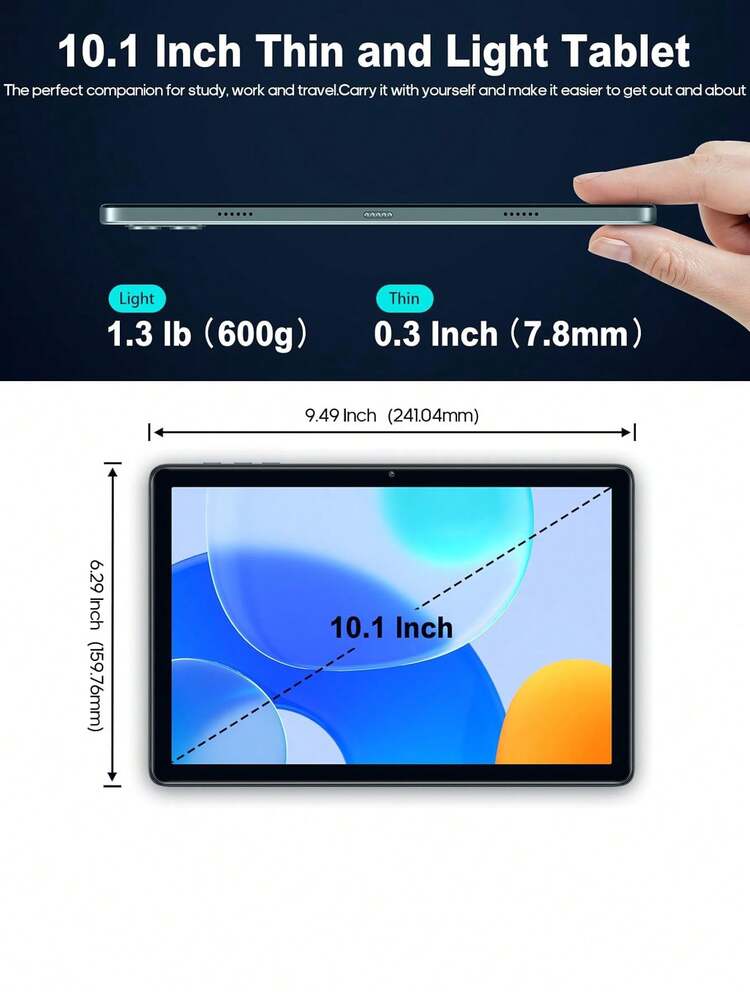 Qetupa 10.1 Inch G16 Android 13 Tablet,4GB RAM ,128GB ROM, MTK6762