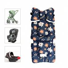 Seat Cushion Pad For Baby Stroller Soft Liner Cushion Breathable, Air Mesh Universal For Jogging Stroller Baby Car Seat Cushion Flowers Printing For Girl