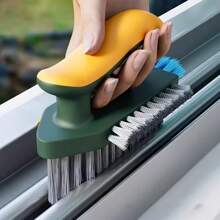 Heavy Duty Cleaning Brush 2 In 1 Gap And Floor Scrubber Plastic Bristles Ergonomic Handle Perfect For Bathroom Tiles Kitchen Sink Living Room Corners All Purpose Household Cleaning Tool