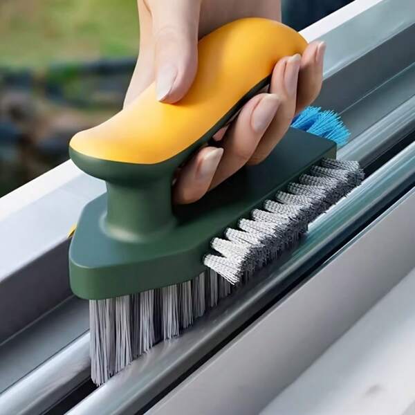 Heavy Duty Cleaning Brush 2 In 1 Gap And Floor Scrubber Plastic Bristles Ergonomic Handle Perfect For Bathroom Tiles Kitchen Sink Living Room Corners All Purpose Household Cleaning Tool