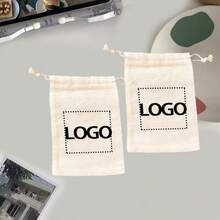 12pcs Customized Creative Printed Drawstring Bags, Fashion Gift Pouches For Jewelry/Storage, Convenient Carrying, High Quality, Versatile, Suitable For Father's Day, Mother's Day, Thanksgiving, Outdoor, Picnic, Party, Gift Giving - Beige - View 6