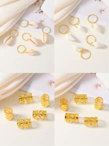 284 piezas Cuentas para el cabello para mujeres con trenzas, joyería para el cabello con rastas, accesorios para rastas, clips, abrazaderas, espirales y anillos de metal dorado para trenzar el cabello, decoración para la barba, accesorios elegantes para el cabello para niñas y mujeres, accesorios para vacaciones y bodas