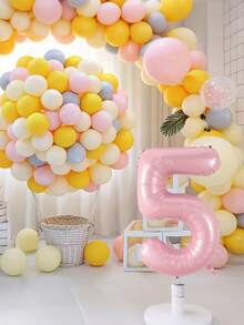 40 Inch Pink Balloon Set 0-9 - Self-Inflating Helium Foil Balloon Numbers Suitable For Baby 1st Birthday Party, Baby Shower, Princess Party And Gender Reveal Party - Light Pink Decoration - Multicolor - View 5