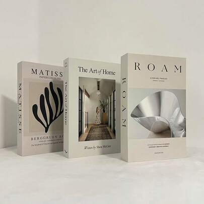 3pcs Foldable Decorative Fake Books, Simple Design Ornament Books, Suitable For Showroom Display