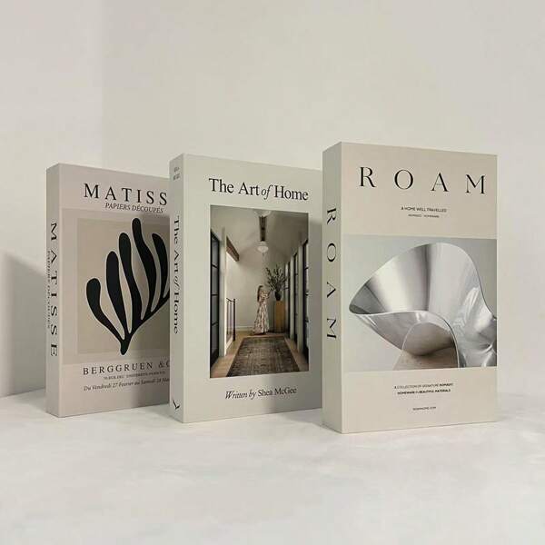 3pcs Foldable Decorative Fake Books, Simple Design Ornament Books, Suitable For Showroom Display