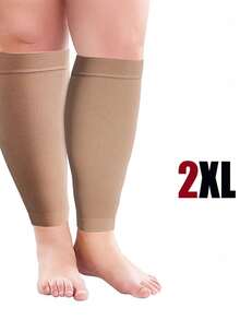 1 双男女通用压缩腿套，加大码，适合跑步、健身、散步、休闲穿着 - 彩色 - 查看 15