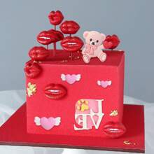 3pcs/6pcs Heart/Bear Silicone Mold For Fondant, DIY Wedding Cupcake Cake Silicone Mold, Chocolate Gummy Mold, Candy Resin Mold, Cake Decorating And Baking Supplies