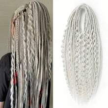 Extensiones de rastas de 24 pulgadas, estilo bohemio, de 3 en 1 con extremos rizados, juego de rastas hechas a mano de 15 hebras en estilo hippie y bohemio