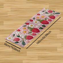 1pc, Home Decor, Fluffy Strawberry Abstract Pattern Printed, Anti-Slip Diatomite Kitchen Mat, Rug, Floor Mat, 3D Printed Rectangle, Suitable For Living Room, Bedroom, Hallway, Bathroom, Laundry Room - Polyester Carpet, Indoor/Outdoor Decoration
